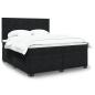 Preview: ARDEBO.de - Boxspringbett mit Matratze Schwarz 180x200 cm Samt