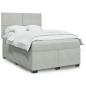 Preview: ARDEBO.de - Boxspringbett mit Matratze Hellgrau 160x200 cm Samt