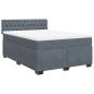 Preview: Boxspringbett mit Matratze Dunkelgrau 160x200 cm Samt