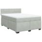 Preview: Boxspringbett mit Matratze Hellgrau 160x200 cm Samt