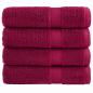 Preview: ARDEBO.de - Premium-Duschtücher SOLUND 4 Stk. Bordeaux 70x140 cm 600 g/m²