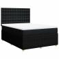 Preview: Boxspringbett mit Matratze Schwarz 140x200 cm Stoff