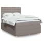Preview: ARDEBO.de - Boxspringbett mit Matratze Taupe 140x200 cm Stoff