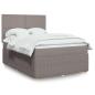 Preview: ARDEBO.de - Boxspringbett mit Matratze Taupe 160x200 cm Stoff