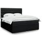 Preview: ARDEBO.de - Boxspringbett mit Matratze Schwarz 180x200 cm Stoff