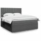 Preview: ARDEBO.de - Boxspringbett mit Matratze Dunkelgrau 180x200 cm Stoff