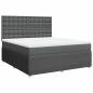 Preview: Boxspringbett mit Matratze Dunkelgrau 180x200 cm Stoff