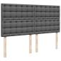 Preview: Boxspringbett mit Matratze Dunkelgrau 180x200 cm Stoff