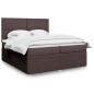 Preview: ARDEBO.de - Boxspringbett mit Matratze Dunkelbraun 200x200 cm Stoff