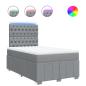 Preview: ARDEBO.de - Boxspringbett mit Matratze Hellgrau 120x200 cm Stoff