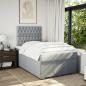 Preview: Boxspringbett mit Matratze Hellgrau 120x200 cm Stoff