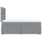Preview: Boxspringbett mit Matratze Hellgrau 120x200 cm Stoff