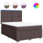 Preview: Boxspringbett mit Matratze Dunkelbraun 160x200 cm Stoff