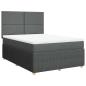 Preview: Boxspringbett mit Matratze Dunkelgrau 140x190 cm Stoff
