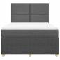 Preview: Boxspringbett mit Matratze Dunkelgrau 140x190 cm Stoff