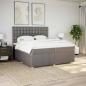 Preview: ARDEBO.de - Boxspringbett mit Matratze Taupe 200x200 cm Stoff