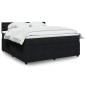 Preview: ARDEBO.de - Boxspringbett mit Matratze Schwarz 180x200 cm Samt