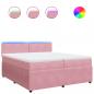 Preview: Boxspringbett mit Matratze Rosa 200x200 cm Samt