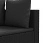 Preview: 10-tlg. Garten-Sofagarnitur mit Kissen Schwarz Poly Rattan