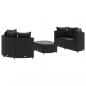 Preview: 5-tlg. Garten-Sofagarnitur mit Kissen Schwarz Poly Rattan