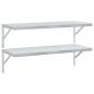 Preview: Wandregale 2 Stk. 100x40 cm Silbern Edelstahl