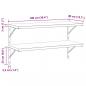 Preview: Wandregale 2 Stk. 100x40 cm Silbern Edelstahl