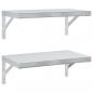 Preview: Wandregale 2 Stk. 50x30 cm Silbern Edelstahl