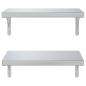 Preview: Wandregale 2 Stk. 50x30 cm Silbern Edelstahl