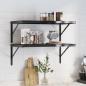 Preview: ARDEBO.de - Wandregale 2 Stk. 75x40 cm Schwarz Edelstahl