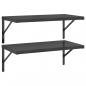 Preview: Wandregale 2 Stk. 75x40 cm Schwarz Edelstahl