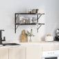 Preview: Wandregale 2 Stk. 75x40 cm Schwarz Edelstahl