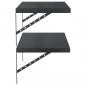 Preview: Wandregale 2 Stk. 75x40 cm Schwarz Edelstahl