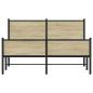 Preview: Metallbett ohne Matratze Sonoma-Eiche 150x200 cm