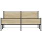 Preview: Metallbett ohne Matratze Sonoma-Eiche 183x213 cm
