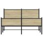 Preview: Metallbett ohne Matratze Sonoma-Eiche 140x200 cm