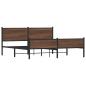Preview: Metallbett ohne Matratze Braun Eichen-Optik 183x213 cm