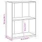 Preview: Bücherregal 2 Fächer Sonoma-Eiche 60x30x76,5 cm Holzwerkstoff