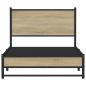 Preview: Metallbett ohne Matratze Sonoma-Eiche 100x190 cm