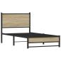 Preview: Metallbett ohne Matratze Sonoma-Eiche 80x200 cm