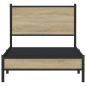 Preview: Metallbett ohne Matratze Sonoma-Eiche 90x200 cm