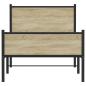 Preview: Metallbett ohne Matratze Sonoma-Eiche 90x190 cm