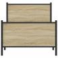 Preview: Metallbett ohne Matratze Sonoma-Eiche 80x200 cm