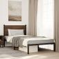 Preview: Metallbett ohne Matratze Braun Eichen-Optik 100x190 cm