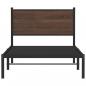 Preview: Metallbett ohne Matratze Braun Eichen-Optik 100x190 cm