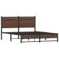 Preview: Metallbett ohne Matratze Braun Eichen-Optik 137x190 cm