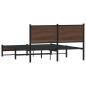 Preview: Metallbett ohne Matratze Braun Eichen-Optik 137x190 cm