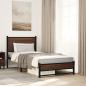 Preview: ARDEBO.de - Metallbett ohne Matratze Braun Eichen-Optik 75x190 cm