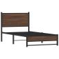 Preview: Metallbett ohne Matratze Braun Eichen-Optik 75x190 cm