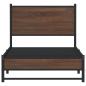 Preview: Metallbett ohne Matratze Braun Eichen-Optik 75x190 cm