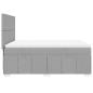 Preview: ARDEBO.de - Boxspringbett mit Matratze Hellgrau 140x190 cm Stoff